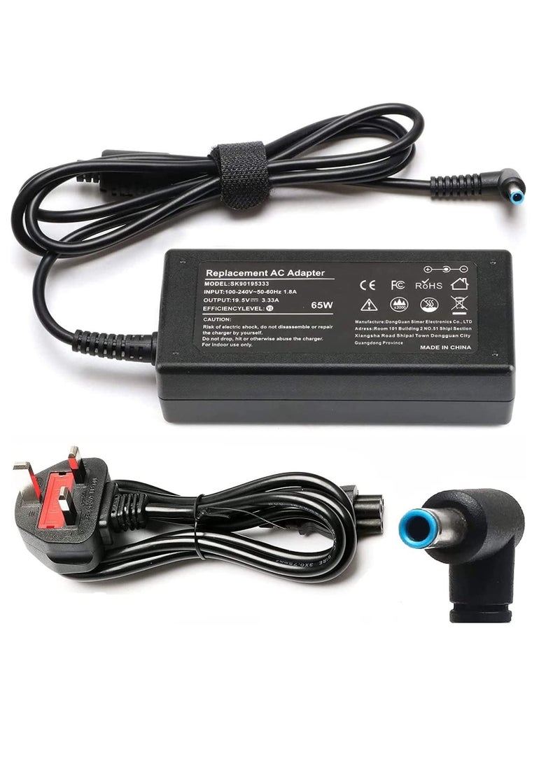 19.5V 3.33A 65W AC Adapter Laptop Battery Charger Power Cord for HP 250 255 G2 G3 G4 G5 Series HP Pavilion X360 Spectre X360 13 13T 15 HP Pavilion 15 Series HP Stream 11 13 14 Notebook PC  - Image 1