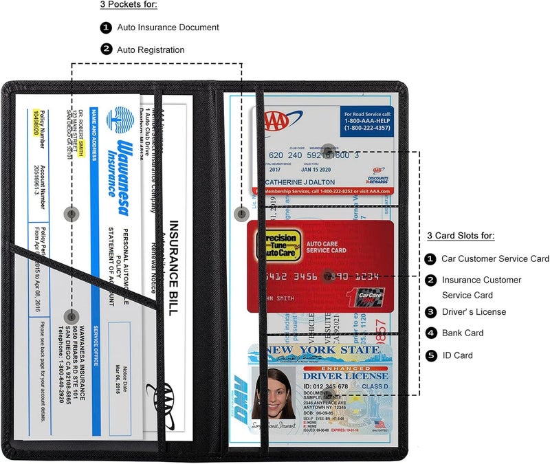 TOURSUIT Car Registration and Insurance Card Holder - Cross Black - Image 2
