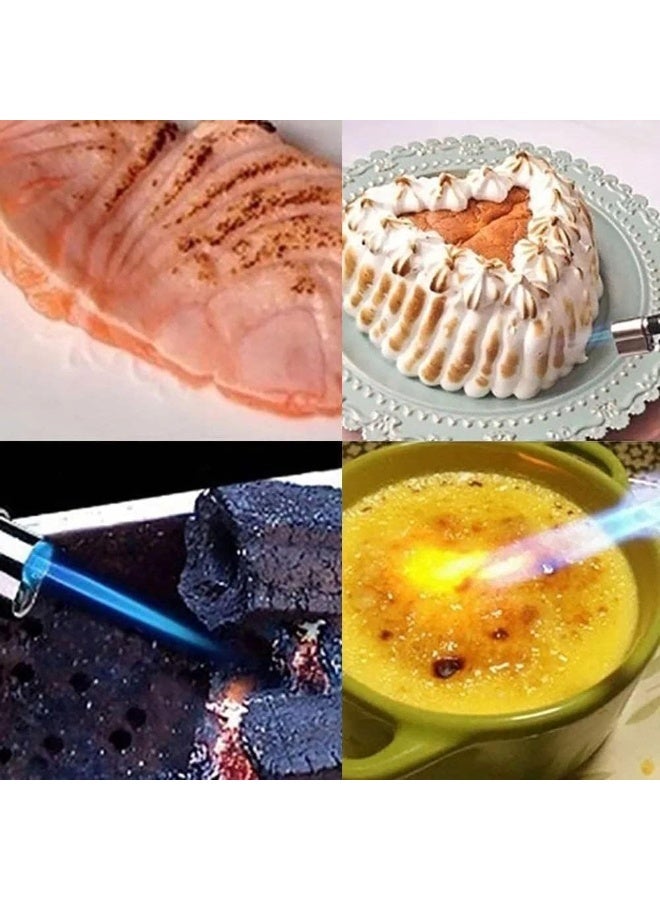 ولاعة شعلة غاز البوتان قابلة لإعادة الملء، ولاعة غاز البوتان مقاومة للرياح للشموع ونار التخييم والمطبخ متعدده الالوان - Image 3