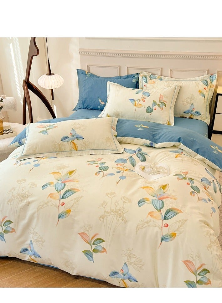 Bed Sheet Style — French High-End 60 Thread Pure Cotton Embroidered Bedding Four Piece Set - Image 1