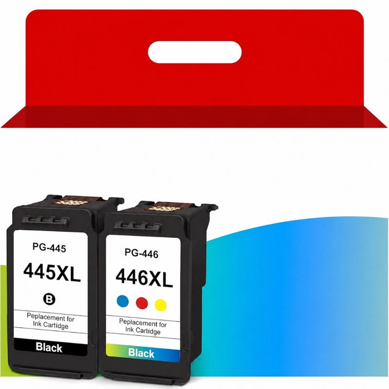 Replacement ink cartridge for Canon printers MG2440/MG2545S/MG2940/MX494/TR4540/IP2840: PG-445XL black and CL-446XL tri-color, high-yield, compatible - Image 1