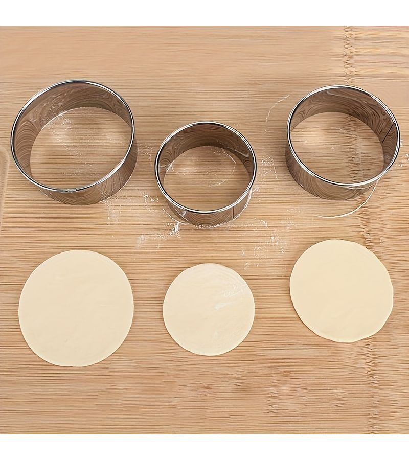 3pcs Set Round Stainless Steel Dumpling Mold Cutters For Cookie Cake Pastry - Image 2