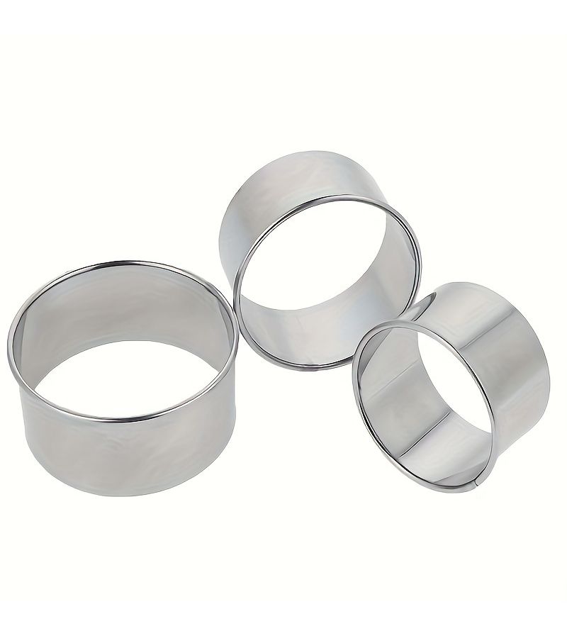 3pcs Set Round Stainless Steel Dumpling Mold Cutters For Cookie Cake Pastry - Image 1