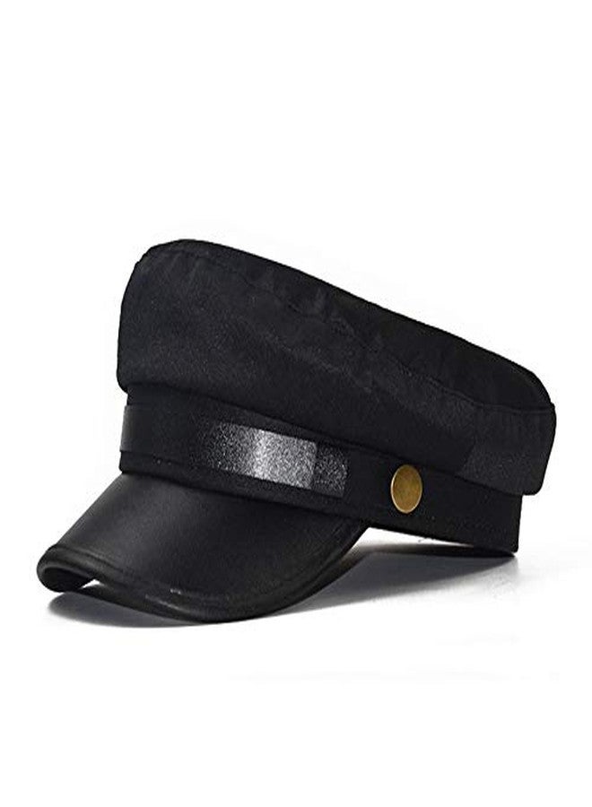 ASTOC Classic Chauffeur Hat for Men Women Unisex Captain Sailor Hat Newsboy Cap Costume Hats (US, Alpha, One Size, Black) - Image 1