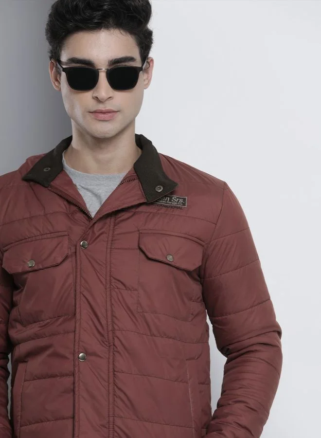 شركة المرآب الهندية Men Slim Fit Solid Puffer Jackets