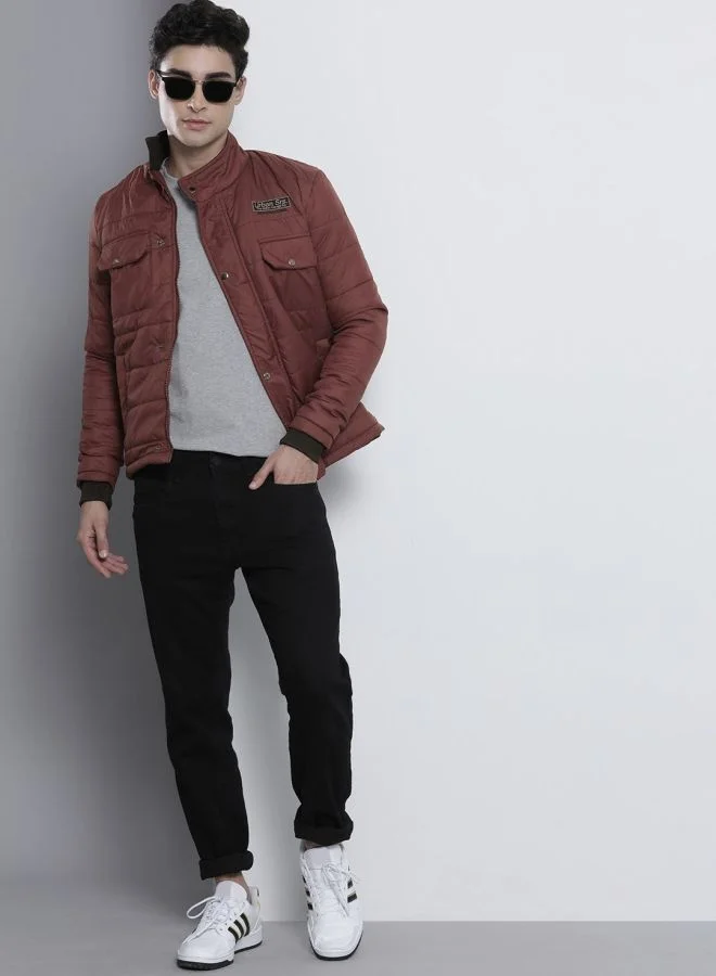 شركة المرآب الهندية Men Slim Fit Solid Puffer Jackets