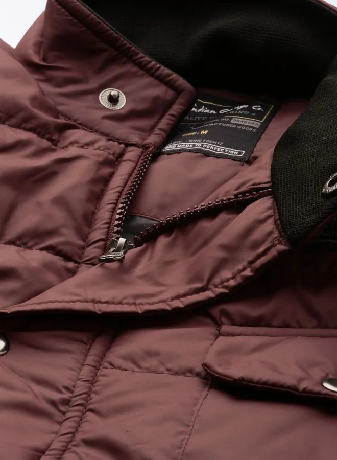 شركة المرآب الهندية Men Slim Fit Solid Puffer Jackets
