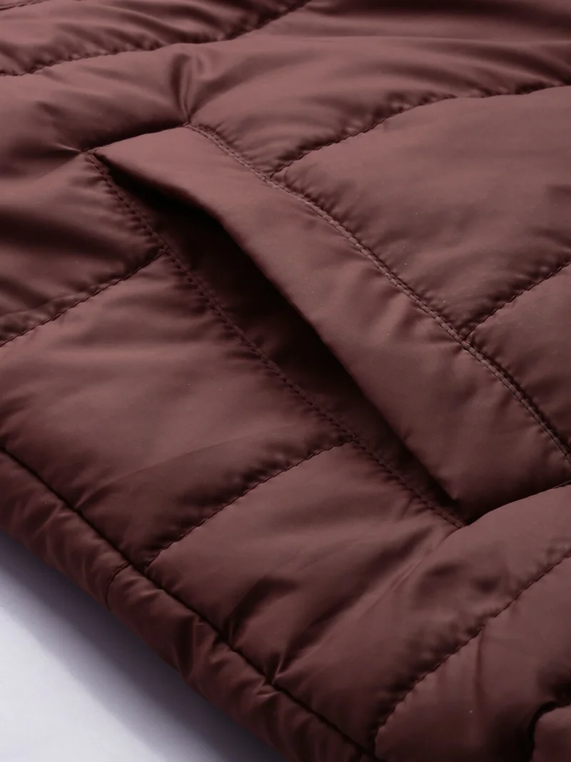 شركة المرآب الهندية Men Slim Fit Solid Puffer Jackets
