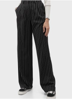 Pinstriped Wide Leg Pants