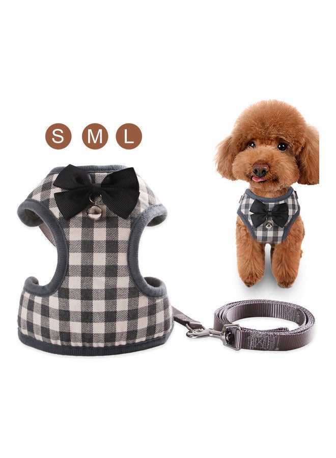 NIBEMINENT Adjustable Chest Strap for Small Dog Grey/White - Image 1