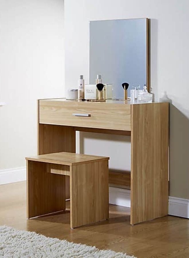 Karnak Ana Natural Oak Dressing Table Set