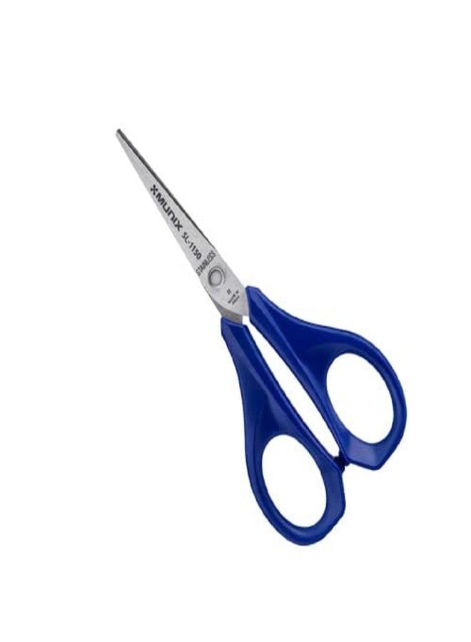 Munix SL-1150C 128 mm / 5" Stainless Steel Scissors | Pointed Tip with Shock Proof Body | Ergonomic & Soft Handles for Easy Handling | Dark Blue, Pack of 2 - Color May Vary - Image 2