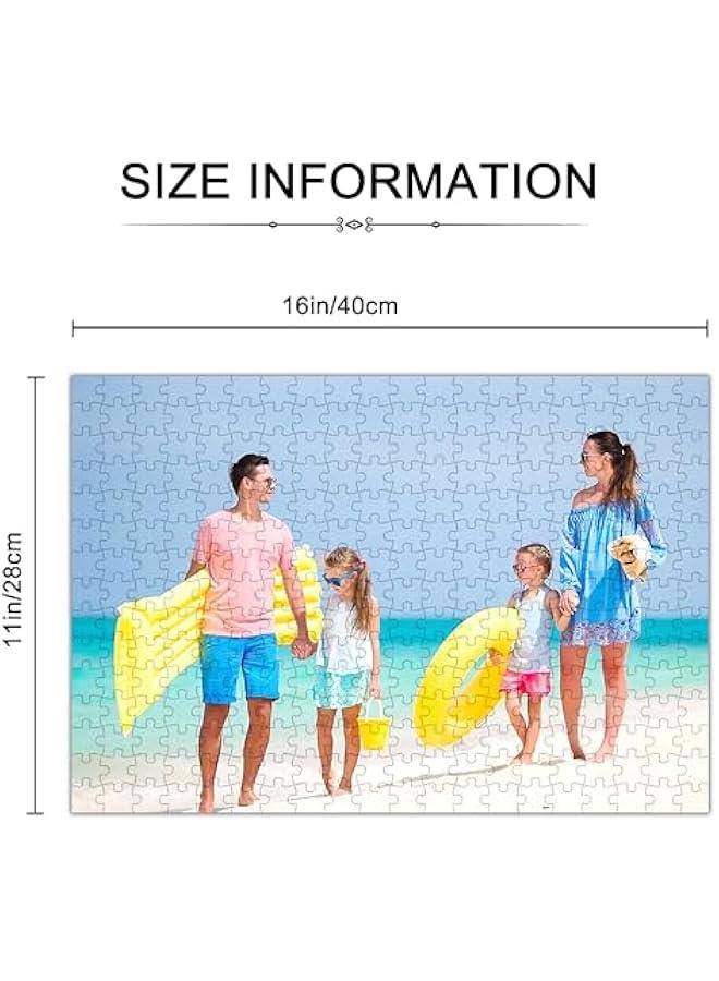 Puzzle, Personalized Puzzles from Photos 35/120/200/300/500/1000 Pieces, ized Wooden Jigsaw Puzzle Gift for Family, Wedding, Birthday,Pet (with Box) (300horizontal) - Image 3