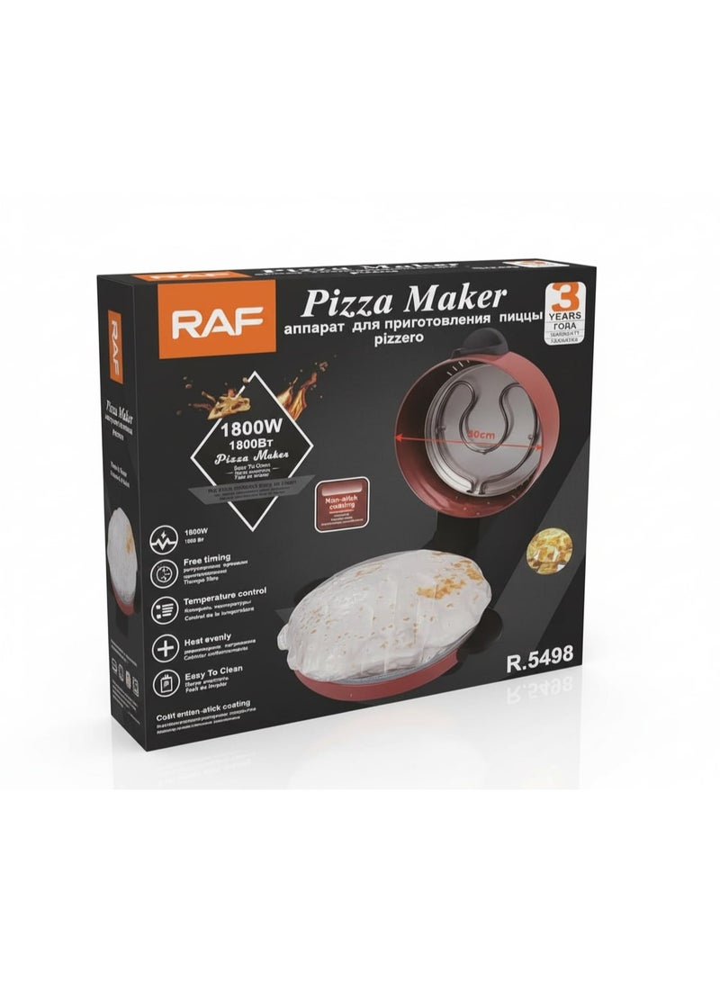RAF 1800W pizza maker with non-stick coating and adjustable temperature