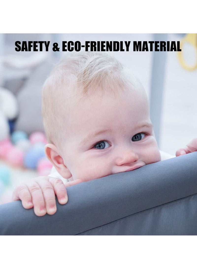 Baby Playpen 150x180x68 Cm Large Playpen for Baby and Toddlers Large Playard Anti Collision Foam Playpens With Breathable Mesh for Babies Safety Play Yard for Toddler Not Included Mat Grey