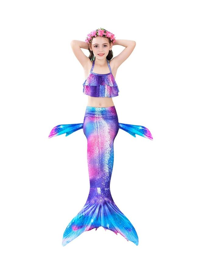 NIBEMINENT 4-Piece Mermaid Swimming Costume Set 150cm - Image 2