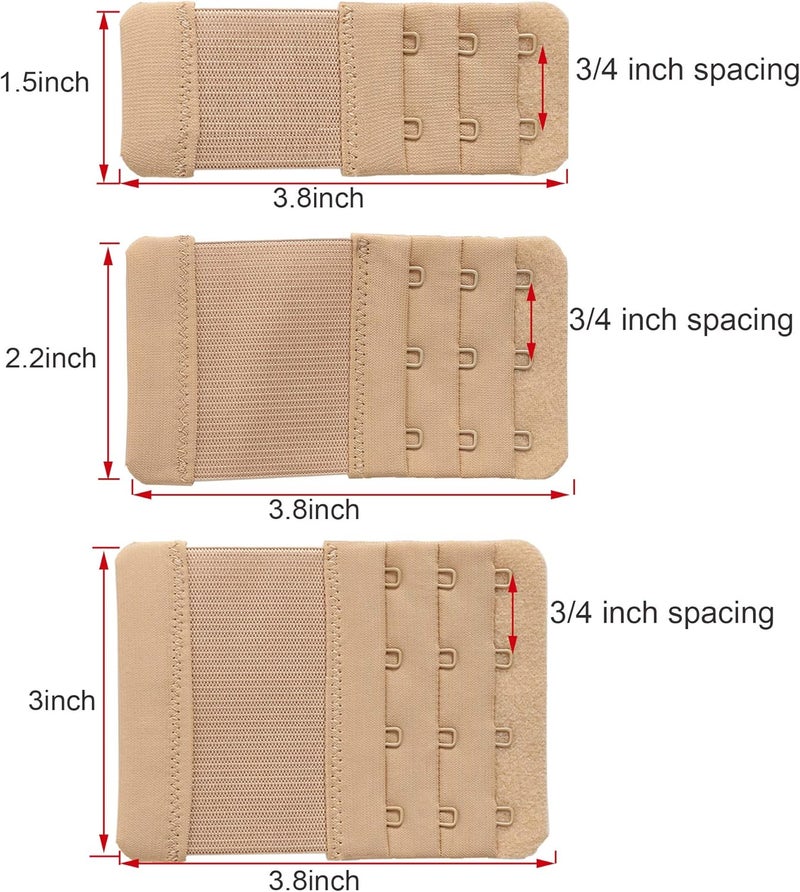 SAMGU Store Women's Bra Extenders 2 Hook / 3 Hook / 4 Hook / 5 Hook / 6 Hook, Soft Stretchy Back Bra Extension Strap - Image 2