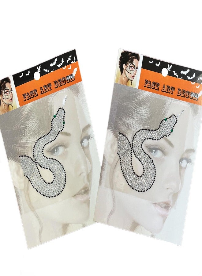 Leoars Halloween Snake Face Gems,Day Of The Death Skull Face Jewels Sticker,2-Pack - Image 4