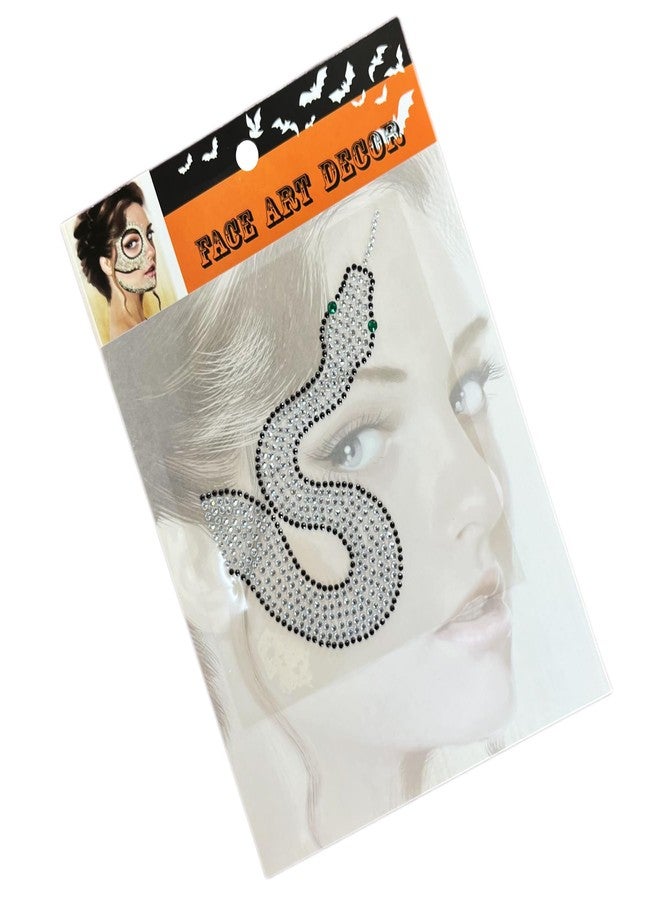 Leoars Halloween Snake Face Gems,Day Of The Death Skull Face Jewels Sticker,2-Pack - Image 2