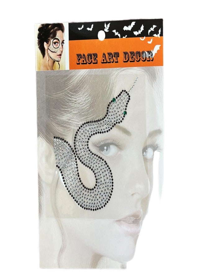 Leoars Halloween Snake Face Gems,Day Of The Death Skull Face Jewels Sticker,2-Pack - Image 3