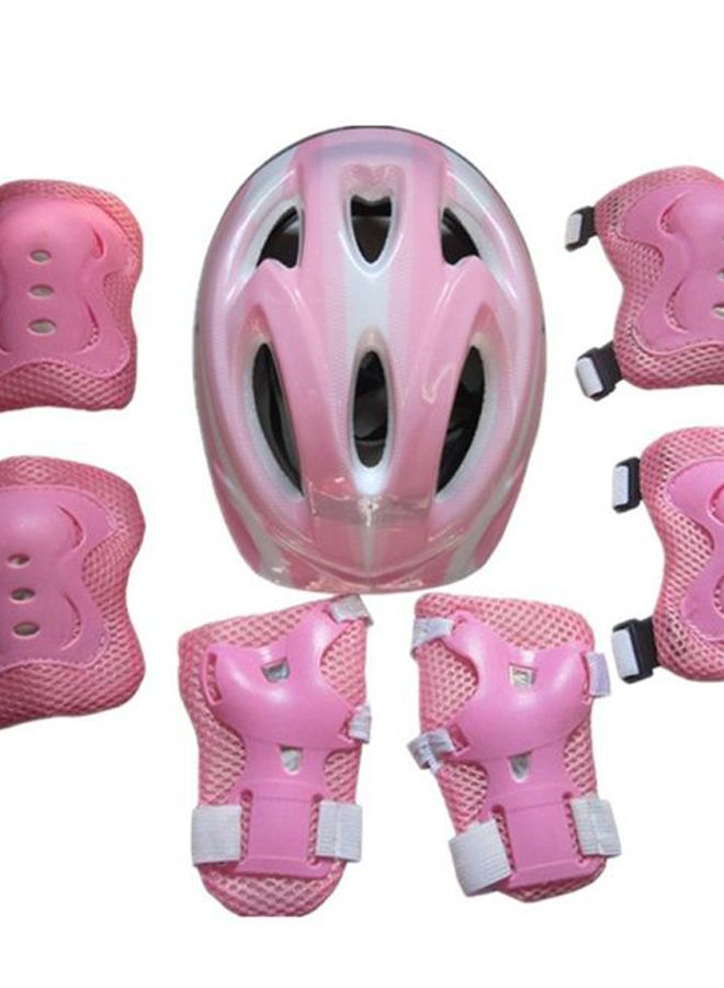 7-Piece Kid Child Roller Skating Bike Helmet Knee Wrist Guard Elbow Pad Set 25x20x1cm - Image 3