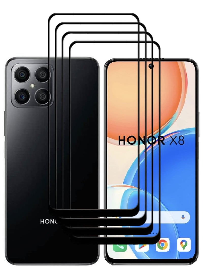 ACLIX 4 Pieces Antistatic ESD Dustproof Premium Quality High Definition Tempered Glass Screen Protector Designed For Honor X8 - Image 1