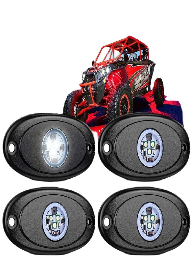Generic Rock Light 4PCS White Light Pods Waterproof - Wheel Well LED Lights for Cars, Trucks, ATV, UTV, SUVs, Motorcycles, Boats - Exterior & Interior Lighting Kit  - Image 1