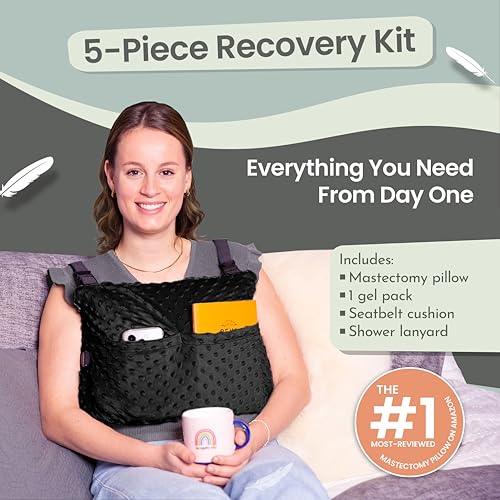 MOYOAMA Post Mastectomy Pillow – Hands-Free Protection with Secure Strap & Easy-Clean Washable Cover Breast Surgery Must Haves,Breast Reduction Recovery Supplies,Breast Augmentation - Image 2