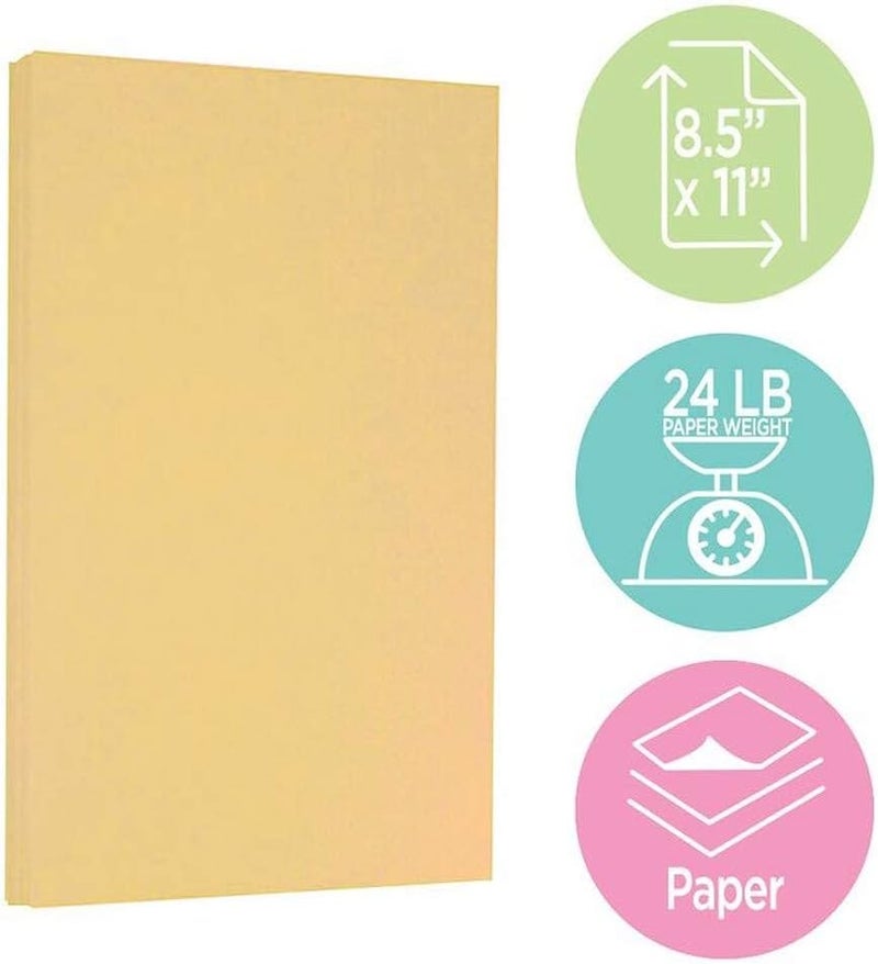 JAM Paper Parchment 24lb Paper - 90 GSM - 8.5 x 11 - Antique Gold Recycled - 100 Sheets/Pack - Image 4