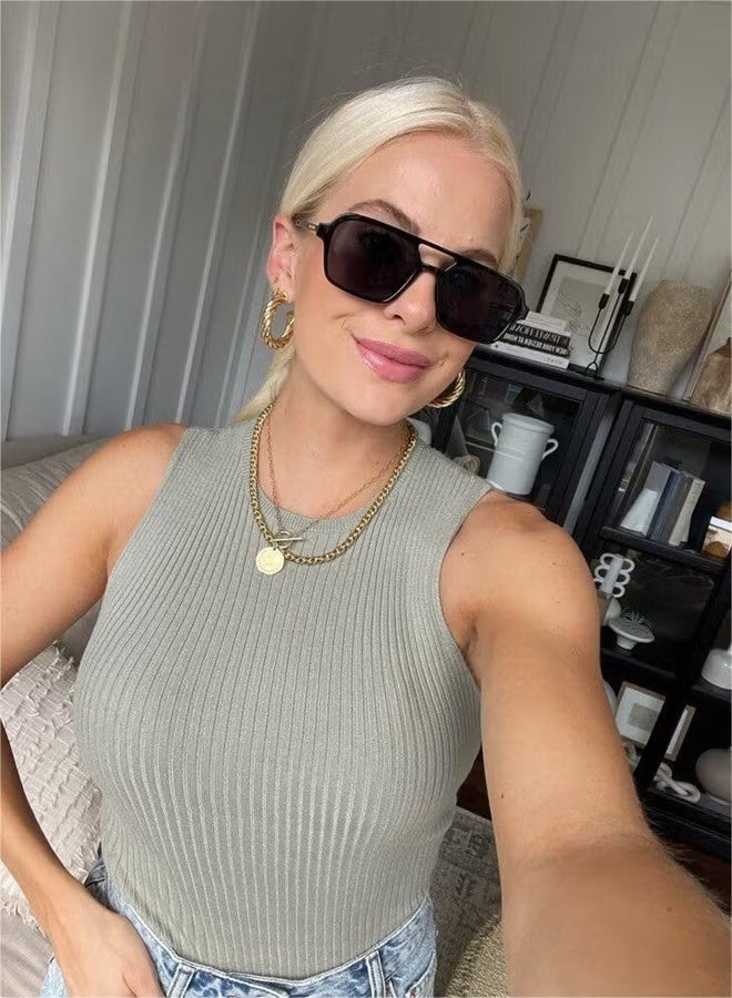 Aviator Sunglasses Men Women - Retro 70s Square Sun Glassess Tinted Polarized Metal Men's Sunglasses for Eye UV400 Protection Shades Black - Image 4