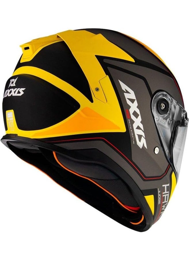 AXXIS - AXXIS Hawk Judge Motorcycle Helmet Matte Yellow S Yellow Matt S - Image 1
