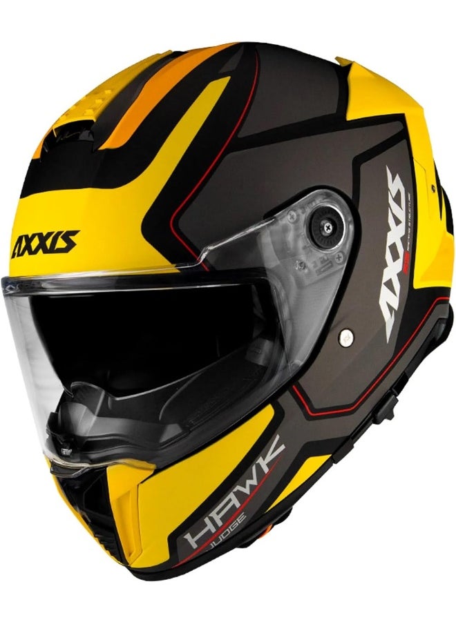 AXXIS - AXXIS Hawk Judge Motorcycle Helmet Matte Yellow S Yellow Matt S - Image 1