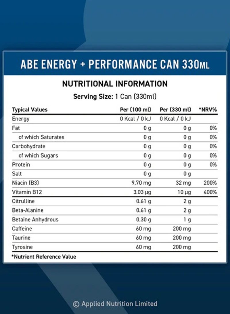 أبلايد نيوتريشن اي بي ايه, مشروب طاقة غازي ماقبل التمرين - بلو لاجون - (12 عبوة) - Image 4