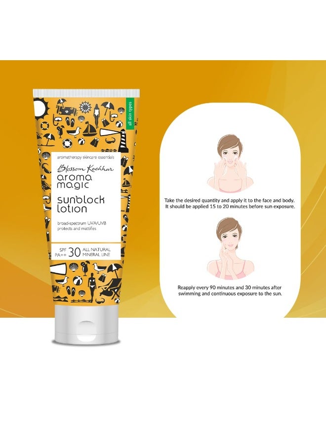 أروما - لوشن واقي من الشمس ماجيك SPF 30 PA ++ غير لامع مع حماية واسعة الطيف من أشعة الشمس UVA/UVB |لجميع أنواع البشرة |50 مل - Image 1