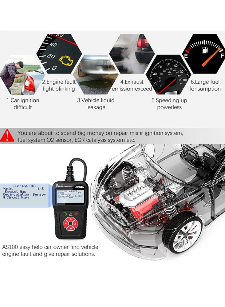Ancel OBD2 Scanner Code Reader Scanner Check Engine Fault Diagnostic Tool - Image 4