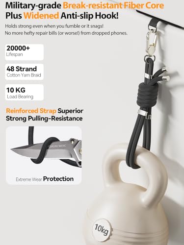 TNSNK 4-IN-1 Phone Lanyard + Wrist Strap, Adjustable Length 2PCS Anti-Theft Cell Phone Strap with Tether Tab for All Phones (Black-2 Pack) - Image 3
