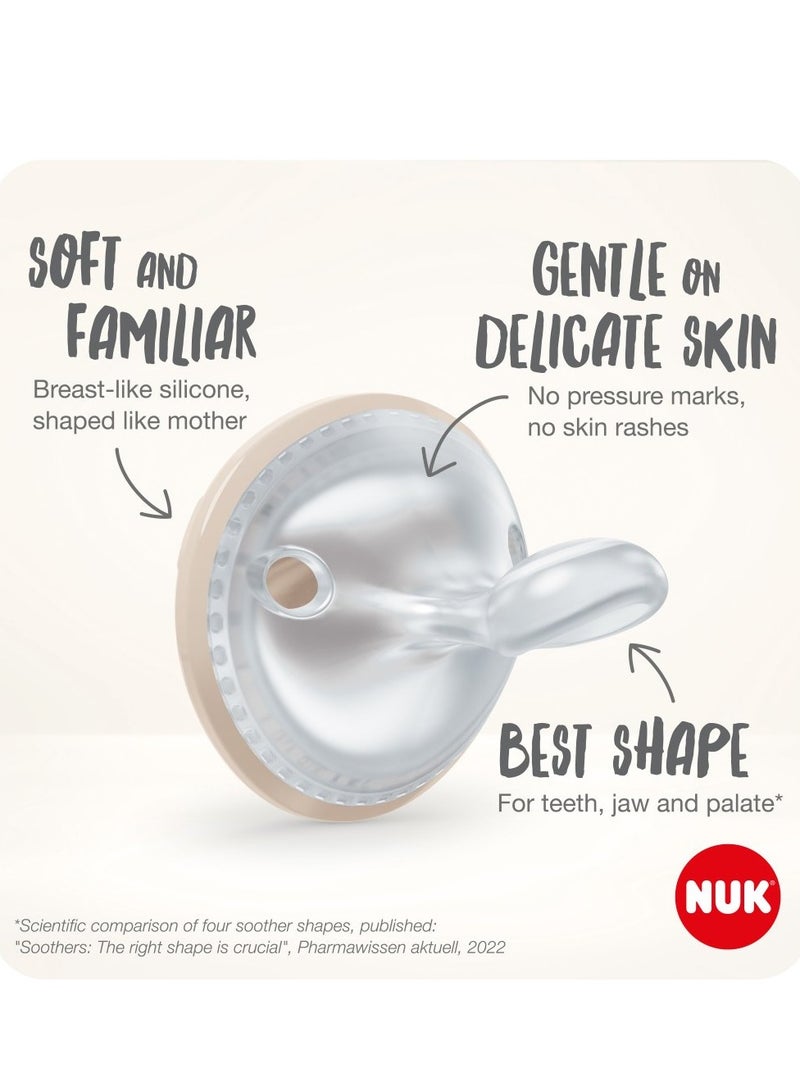 نوك لهّايات  | عبوتان من اللهايات | لهّايات سيليكون خالية من مادة BPA | لهّايات النوم المضادة للتفلطح | لعبة تسنين الأطفال | الأطفال من 0-9 سنوات | أحمر وبيج - Image 4