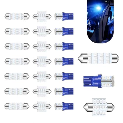 winterrock 24PCS Car Led Bulb LED Interior Replacement Bulbs T10 31 mm 42 mm High Brightness Dome Light Car Bulb Kit Universal for Map Dome Trunk and License Plate Courtesy Lights Blue - Image 1