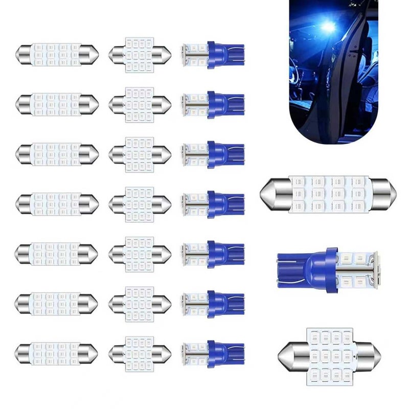 winterrock 24PCS Car Led Bulb LED Interior Replacement Bulbs T10 31 mm 42 mm High Brightness Dome Light Car Bulb Kit Universal for Map Dome Trunk and License Plate Courtesy Lights Blue - Image 3