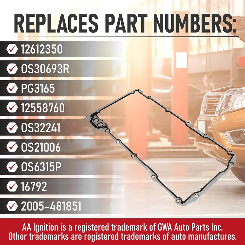 AA Ignition Replacement Oil Pan Gasket Set for Buick, Cadillac, Chevrolet, GMC, Hummer, Isuzu & Pontiac Vehicles - Image 3
