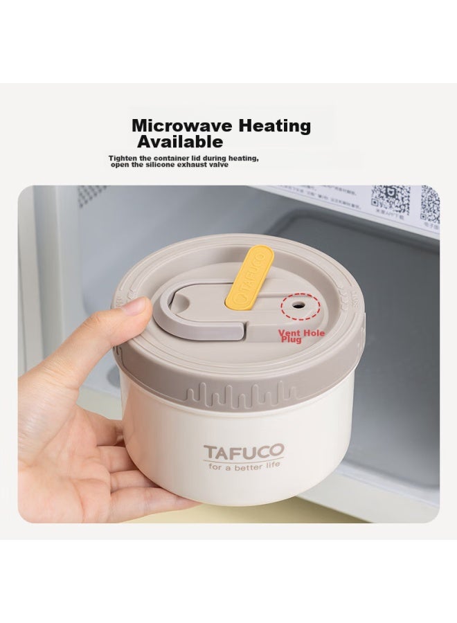 Tafuco Microwave Heating Lunch Box For Office Workers, 316l Stainless Steel Student Bento Box, 650ml+450ml, T5390 - Image 2