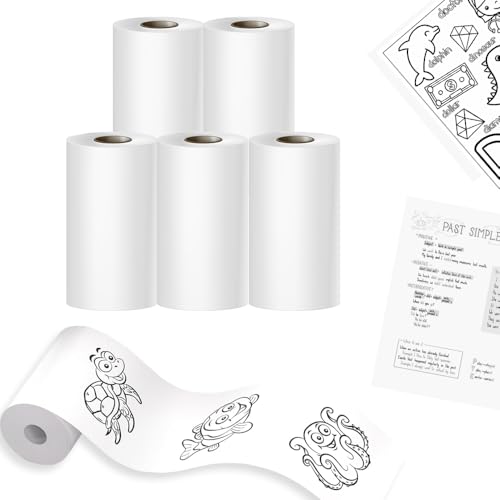 Seznik Non Sticky Thermal Paper Rolls, 57mm Width, 2 inch Thermal Paper for Mini Printer (White-57mm Width-Continuous Non Sticky Roll-Pack of 5) - Image 1