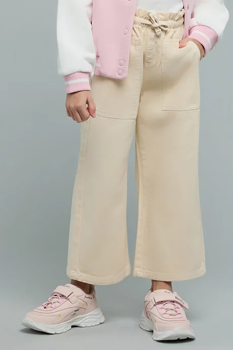 R&B Solid Wide Leg Pants with Drawstring Waist