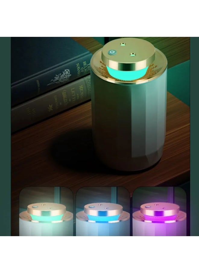 مرطب هواء صغير 2200 مل مع موزع مزدوج للزيوت العطرية، مرطب هواء ناعم للزيوت العطرية بمنفذ USB للسيارة والمكتب وغرفة النوم (رمادي)