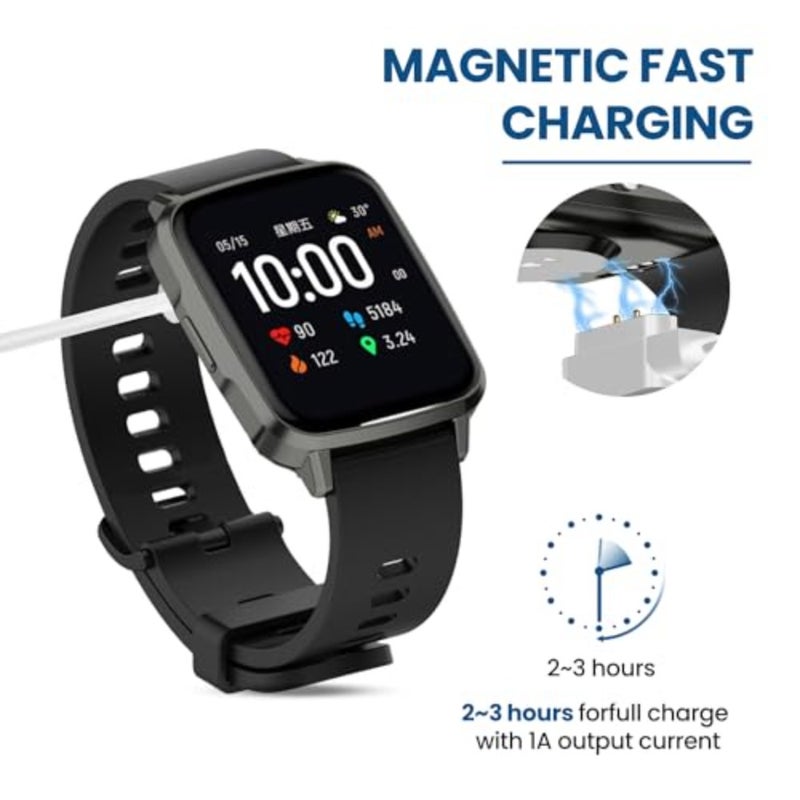 Smart Watch Charger for YOUSOKU H97PRO H97/Butele H69 H39plus/Nyonio H97/JOYELE H79/Slothcloud H97PRO H97/MgaoLo H97PRO H79 H99 H39R Smart Watch, Magnetic Watch Charger 3.3ft - Image 5