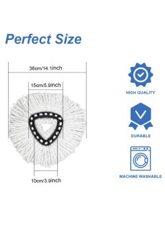 Zalcoon 4 Pieces of Mop Replacement Heads Compatible with Vileda Easy Wring / O cedar Replace Spin Mop Heads Replacements - Includes 1 Rotating Mop Base,Triangle Shape  - Image 4