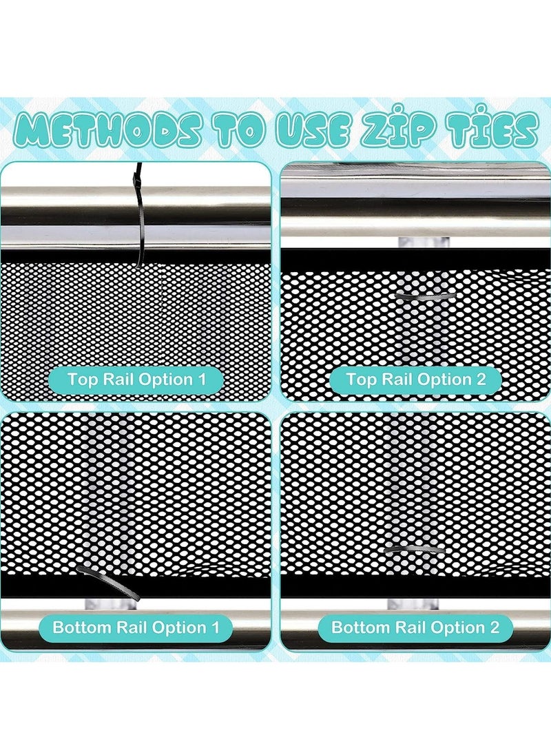 Y&D Child Safety Net 2 Sets, Durable Banister Guard for Baby Stairs Railing Balcony Cribs, Stair Mesh Proofing, Easy to Install Netting Kids, Pets, Toys  - Image 4