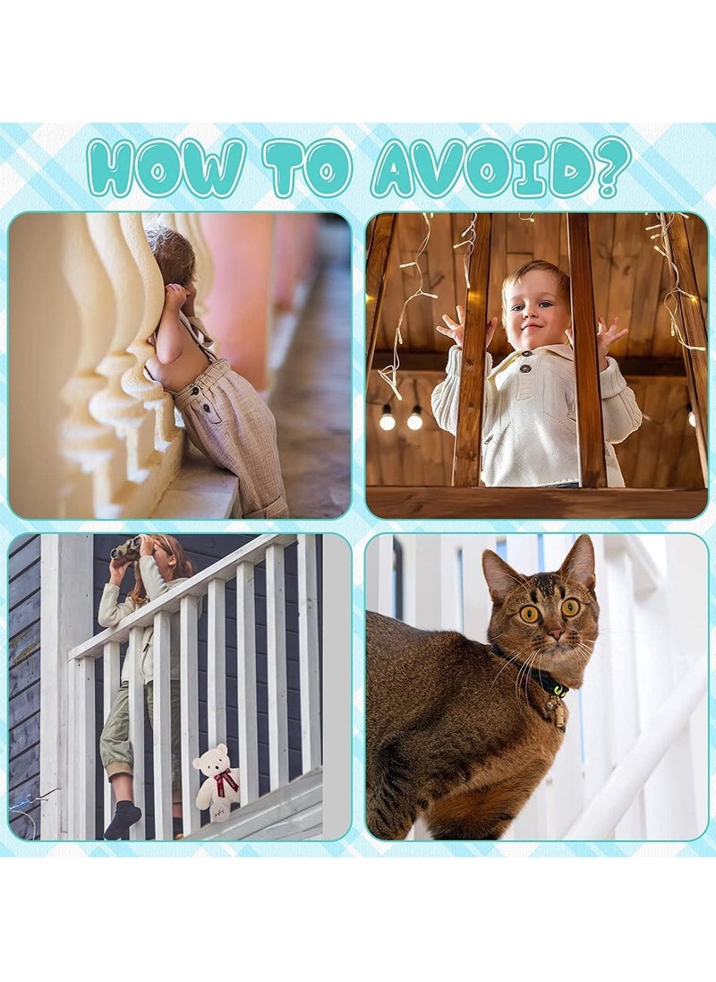 Y&D Child Safety Net 2 Sets, Durable Banister Guard for Baby Stairs Railing Balcony Cribs, Stair Mesh Proofing, Easy to Install Netting Kids, Pets, Toys  - Image 2