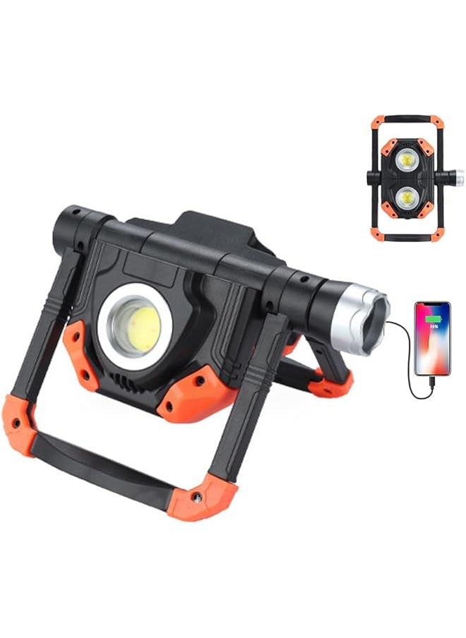 PROMASS promass Work Light LED Rechargeable USB 5 Modes Working Lights 360° Rotation Folding Portable 2 COB 1500 LM Endurance 4-10h Magnetic Base Outdoor Flashlight for Garage Car Repairing Camping Emergency  - Image 1