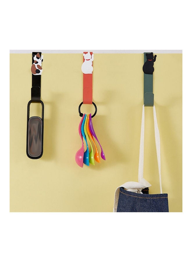 Cartoon Cat Design Hanging Removable Hook Black - Image 3
